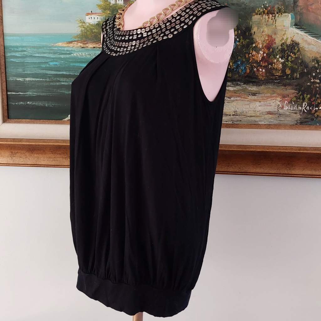 Sequin Neckline Top